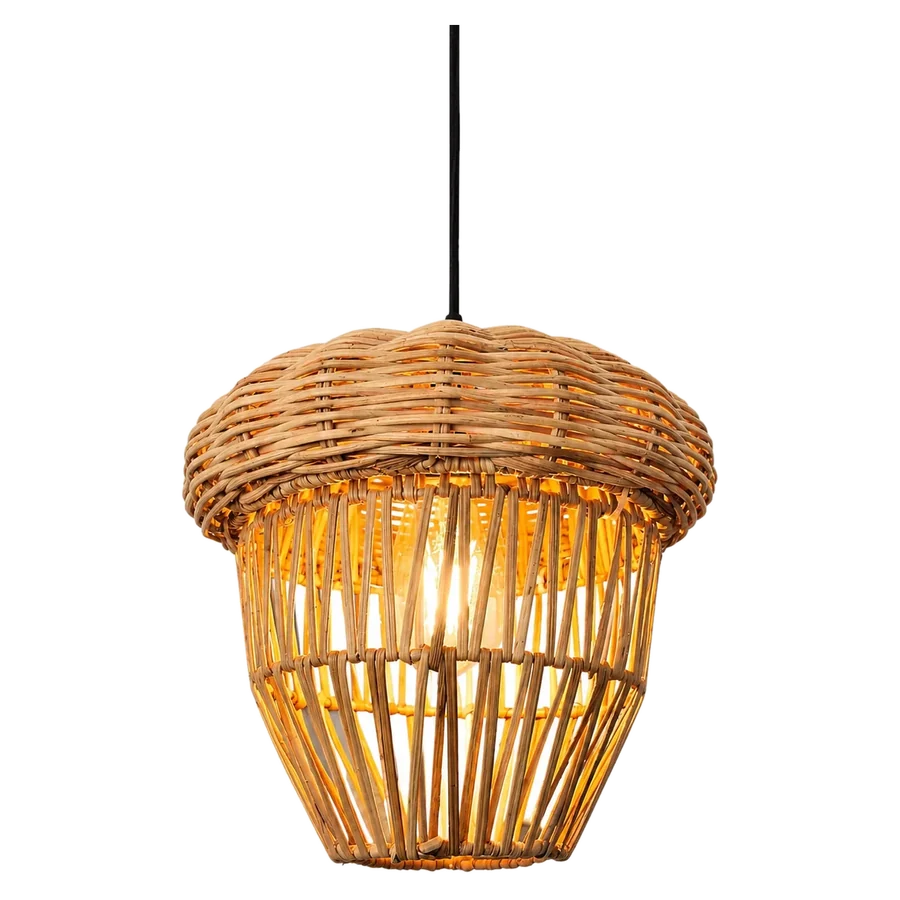 Rattan Acorn Pendant